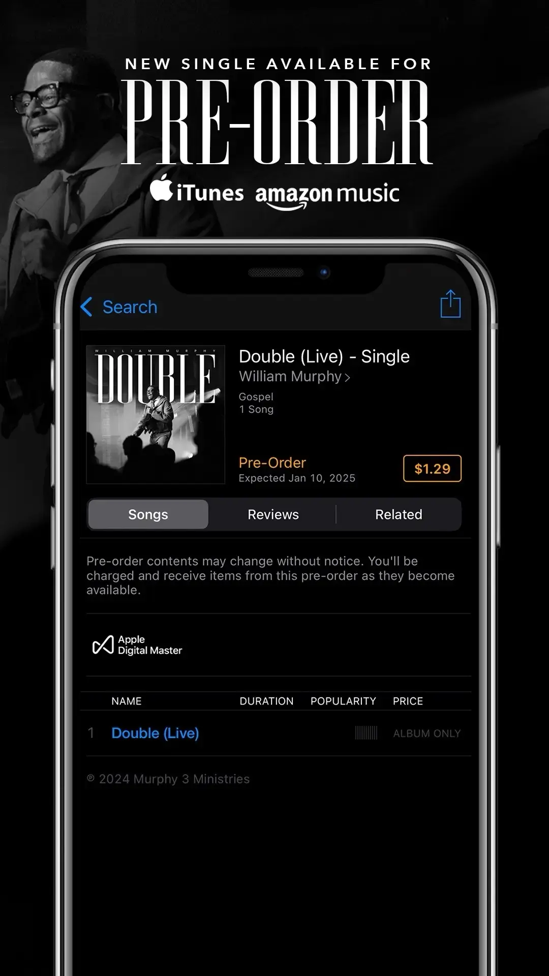 They tell me black folks don’t do anything “pre”…so let’s prove them wrong.  PRE-ORDER your download of “DOUBLE”…NOW.  SHARE THE POST…with at least TWO people you love, and then type #Double4YT in the comments.  #WilliamMurphy