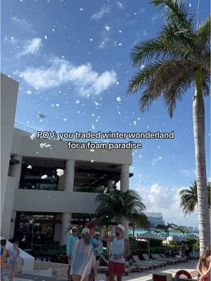 No mittens required for this kind of snowfall.  Wait for the little kid at the end with a load of foam 🤣 #BAI #beallinclusive #hyattziva #hyattzivacancun #foamparty #poolparty #winterwonderland #christmasvacation #christmas #winter #christmasgiftideas #christmasgift #allinclusive #allinclusiveresort #allinclusivevacation #vacationmode #vacationspots #vacationmood #bucketlist #bucketlisttravel #fyp #foryou #foryoupage #traveltok #traveltiktok #travelagent 