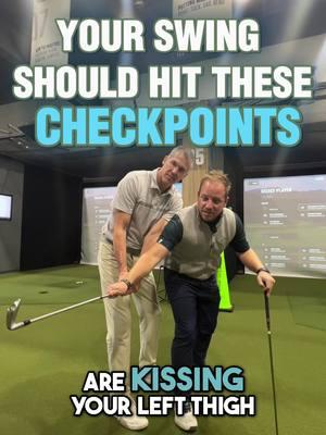 Does your swing hit these checkpoints?✅ If you were to stand with your chest perpendicular to a mirror, you could check whether your swing is on plane! HERE'S HOW: 1) On takeaway, your hands should work inward, and the club should work outward. When your hands are at thigh height, the club should be covering your hands or slightly higher than your hands. 2) As you get to the top, your hands should get to the middle of your biceps 3) At the top, your hands should be above your heel line 4) Lower your arms while your chest stays closed and you stay tall 5) Deliver the club head to the ball and turn through! You can practice all of these swing checkpoints in the comfort of your own home... all you need is a mirror! #swingtips #golf #mirror #practice #golflessons