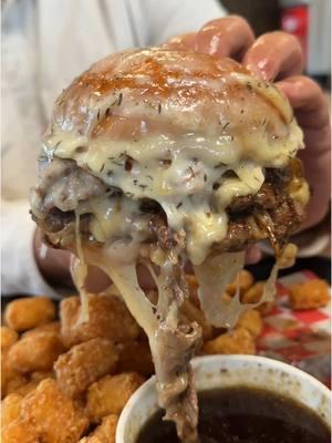 The FRENCH ONION SOUP PRIME RIB BURGER from @Tony Beef in Galloway, NJ! 🍔🧀🥩🔥🤤 INSANE. How can you ever say no to this? #DEVOURPOWER #fyp #foryou #foodtiktok #foodies #foodblog #burger #frenchonionsoup #primerib #burgers #cheeseburger #tonybeef #gallowaynj #newjersey #nj #njburger #njfood #cheesy #cheese #frenchonionsoupburger #smashburger #Recipe #cooking 