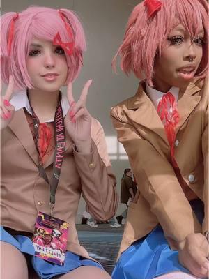 When u finally get to Hang out with your friend >>🥹 @🩷natalia🩷 #dokidokilitertureclub #dokidokiliteratureclubcosplay #sayoricosplay #natsukicosplay #fypシ 