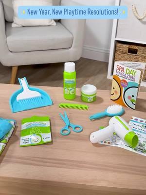 New year, new playtime resolutions! Check out some of our favorite wellness-adjacent toys. 🥒 📅 #MelissaAndDoug #wellnesstoys #newyearsresolutions #toystoystoys #kidsspaday #playtime #dailyroutines #kidssalontoys