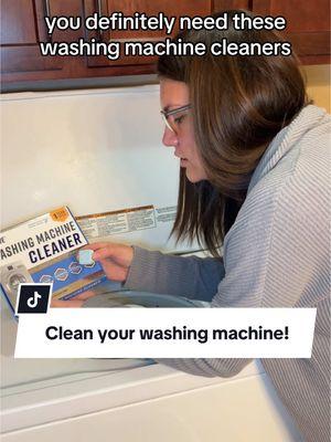 Clean your washer machine! These work great! #cleanyourwasher #washingmachine #washermachine #washer #CleanTok #cleanwithme #cleaningmotivation 