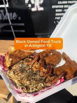 There’s a black owned food truck @JAYKUSTEAUX CUSTOM C in Arlington that’s definitely worth checking out. This food truck is definitely in our top 3 best food trucks in the DFW. Everything is fresh & made to order and every plate will come stacked with food. They are currently open Thursday-Sunday, and will stay open till 9pm on Friday & Saturday. They have a lot of different options on their menu and we tried a couple things and were definitely impressed with the flavors.  Wifey special  Catfish basket Kusteaux connection Chicken and shrimp Cajun pasta with hero wings Starting with one of our favorites, the chicken and shrimp Cajun pasta with hero wings. The wings were definitely the star of the show with the hero sauce. It was such a unique sauce and one you’re gonna want to put on everything so definitely get extra. The wifey special was definitely a unique dish and something we’ve never tried before. It comes with blackened salmon and shrimp over sweet potato fries with a Cajun sauce. The flavors together definitely came together and it was amazing! The catfish basket was nice and crispy as well, no swaii. You can pretty much customize any dish they have with whatever protein you like so definitely get creative and let the flavors do the talking.  As everything is fresh and made to order, they ask that you be patient when it comes to getting your food. So If you haven’t already definitely check them out on the weekends and let us know what your favorite item was!  2879 W. Pioneer Pkwy Arlington TX #dubbsgrubs #blackowned #dfwfoodie #dallasfood #arlington #foodtruck 