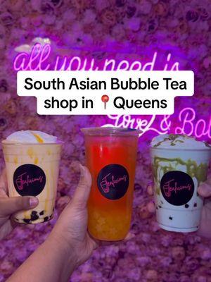 New South Asian Bubble Tea and dessert shop in Queens! #fyp #foryou #boba #bubbletea #southasian #desi #NYCDesserts #hiddengems #DessertLovers #HalalDesserts #nycrecs #FoodTok 