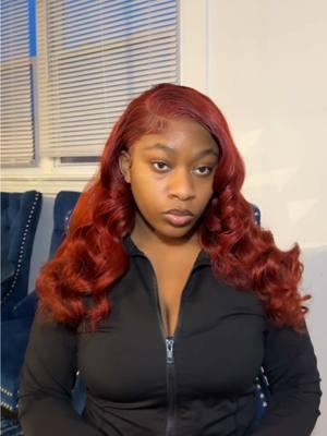 Are you feeling the red? Lmk in the comments ♥️#Uniushair#Uniushairstore#Unishairwigs #TikTokShopHolidayHaul #fyp #foryou #blackgirl #sidepart #redwig #redwiginstall #sidepartinstall #CapCut 