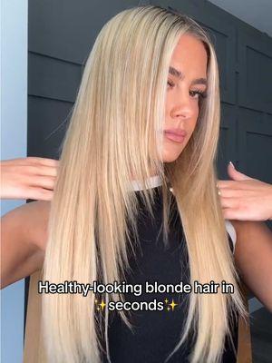 @Connie shares her secret to healthy-looking blonde hair in seconds 🤫 The key?🔑 Pop & Lock High Gloss Finishing Serum! 👏 #colorwow #blondehair #blondehaircare #shinyhairtips #shinyhaircheck 