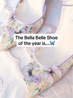 And the crown goes to… Eve! 🦋 Lavender silk, floral beads, and butterflies make this the ultimate Bella Belle heel. Do you agree? 👀 #bellabelleshoes #weddingshoes #butterflies #butterflyshoes #butterflyheels #heels #2025bride #2026bride 