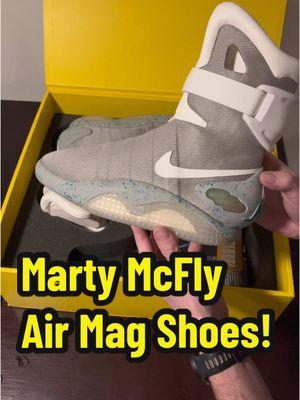 Marty McFly Air Mag shoes from Back to the Future Part 2 #backtothefuture #backtothefuture2 #martymcfly #airmag #airmags #sneakers #sneakerhead #sneakerheads #shoesoftiktok #kicks #greatscott #michaeljfox #backtothefuturetrilogy #viral 