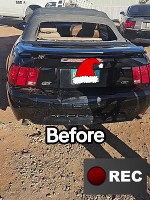 Miken's car before and after. still needs some work but glad we can all come together and put it back together one part at a time #mustangs #gt #convertible #firstcar #earlybirthdaygift #fastcars #brother #sister #needsastereo #carplay #grateful #fyp #utah #navajo