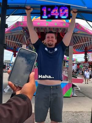 I tried to hang on the bar for 2 minutes 🥹❤️ #carnival #carnivalgames 