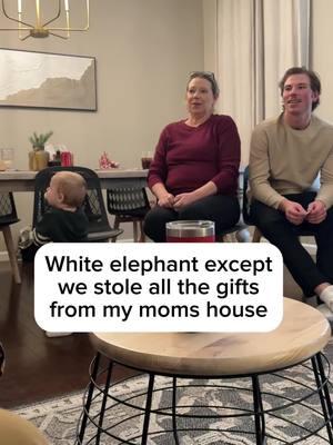 She was getting mad for a second 😂 #whiteelephant #whiteelephantprank #prankvideo #christmas #fyp #viralvideo #2024 #viraltiktok #CapCut 