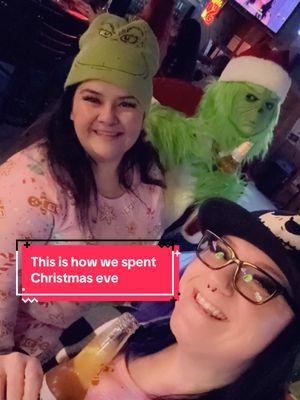 Our Christmas Eve was a little different this year…we didn’t want to sit at home reminiscing so we asked the grinch to take us to get a drink…#besties #falalala #barhoping #matchingpjs #grinch #thegrinch #thehideaway #fyp#fypwtraditions @@PopTart182