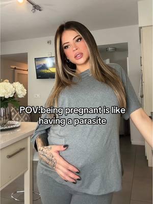 Lollll my own little cute parasite  #momtok #pregnancy #firsttimemom #newmom #35weekspregnant 