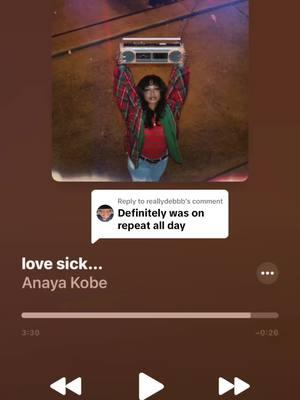 Replying to @reallydebbb literally same 😂😂 im pretty sure I’m addicted 💀 feels like crack #lovesick ##anayakobe##newmusic