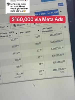 Replying to @Chris Campos 🚀 We’re cooking on both Google & Meta 🤺 #agency #smma #metaads #facebookads #ecommerce #dropshipping 