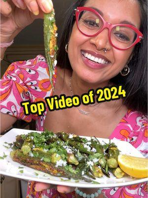 Do you hate okra? I gotchu. One of my top 3 viral videos of 2024! Coconut Masala Stuffed Okra aka Thumbindh Bendikai in Kannada. Full recipe can be found in my book THE MODERN TIFFIN. 🔗 in bio!  - fresh grated coconut  - cumin seeds  - coriander seeds  - turmeric  - salt  - fresh okras  - Indian/Thai green chilies  - fresh coriander/cilantro  - fresh lemon  - neutral oil  #okra #stuffedokra #okras #indianfood #indianokra #okrarecipes #veganindianfood #feelgoodfood #greenvegetable #howtocook #masala #coconut #groundspices 