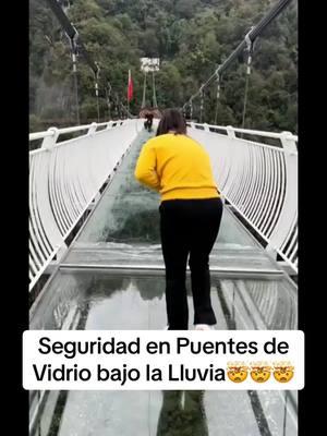 Seguridad en Puentes de Vidrio bajo la Lluvia🤯🤯🤯#puente #vidrio #limpieza #seguridad #chinese #curiosidades #fyp 