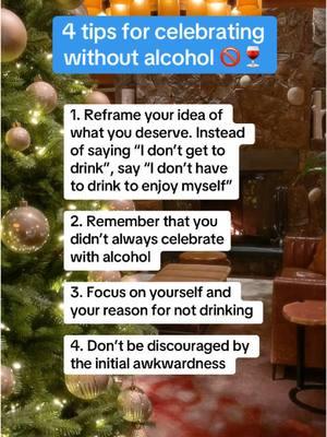 Celebrating without alcohol may be challenging in the beginning, but this doesn’t mean you’re doing anything wrong! 🎄 Change is uncomfortable at first, but it’s all part of growth 🙌🏻  You are not alone! Hit the “+” for daily motivation on your alcohol free journey 💙 ##alcoholfreejourney##quitdrinking##stopdrinking##mindfuldrinker##greyareadrinker##greyareadrinking##sobercuriousjourney##sobercuriousmovement##sobercurious##sobercuriouslifestyle##dryjanuary##dryjan##dampjanuary