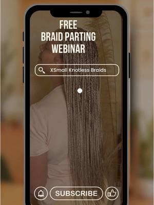 “📢 FREE WEBINAR ALERT! 🎥✨ Are you ready to elevate your braiding skills to the next level? Join us at Braid Boss University for an in-depth, step-by-step breakdown on achieving flawless parting for extra small knotless braids! 💯 👩‍🏫 In this exclusive webinar, we’ll cover: ✅ Tools you need for precision parting. ✅ Proper sectioning techniques to ensure neat and symmetrical rows. ✅ Tips for maintaining consistency with part sizes. ✅ How to achieve clean lines without causing tension to the scalp. ✅ Pro-level tricks for creating seamless, professional-looking braids every single time. This is your chance to learn the EXACT methods top-tier braiders use to deliver stunning results. Whether you’re a beginner or looking to sharpen your skills, this webinar is for YOU! 📅 Date: [Insert Date] ⏰ Time: [Insert Time] 📍 Where: Online (link in bio) 🔗 Don’t miss out—secure your spot NOW and take the first step towards mastering the art of small knotless braids. Your clients will thank you later!  #dallashairstylist #dallasbraider #braidclass #braidingclass #dallasbraidclass #irvingbraider #houstonbraider #travelingbraider #knotlessbraids #knotlesstutorial 