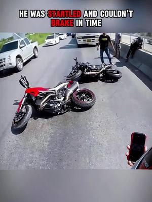 He was startled and couldn’t brake in time #motorcycle #crashed #moto #motovlog #kawasakiz800 #ninjazx10r #moto #fyp 