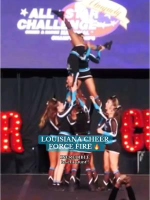 CAN YOU BELIEVE THIS IS LEVEL 4?!🔥🫢🤩 #cheertok #cheerleading #allstarcheer #level4cheer #louisianacheerforce #lacffire #cheerpyramid #cheerstunt