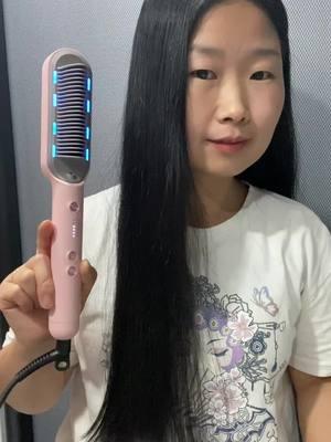 Way better than a regular straightener . #negativeionhairstraightener #hairstraightener #hairstraightenerbrush #wavytalk #wavytalkhair#straightenerbrush 