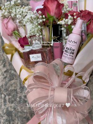 A labor of love 🤍 making a makeup bouquet for my best friend’s birthday 🥹 #makeupbouquet #makeup #bestfriend #bestfriendbirthday #birthdaygift #bdaygift #birthdaygiftinspo #birthdaygiftideas #giftsforher #bouquet #bouquets #missdior #foryour @NYX Professional Makeup @YSL Beauty @Sol de Janeiro @Too Faced @e.l.f. Cosmetics @buxomcosmetics 