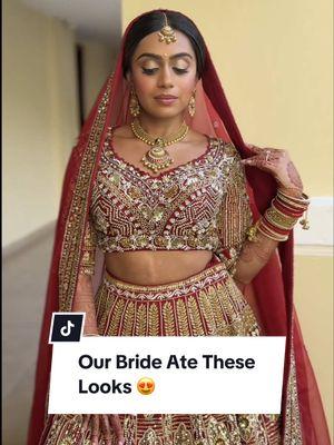 Our bride nailed all the looks 😍 #southasianbride #bridalmakeup #travelingmakeupartist #destinationwedding #bridallook  south asian bride, bridal makeup, traveling makeup artist, dream wedding look, bridal beauty, peak wedding season, bridal wedding lehenga, wedding photoshoot, bridal hairstyle, destination wedding, sangeet, shaadi, reception