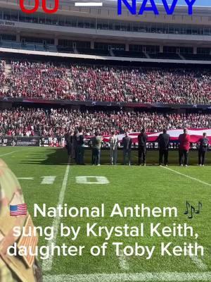 SOUND ON to hear Toby Keith's daughter Krystal singing the National Anthem at the Lockheed Martin Armed Forces Bowl in Fort Worth! #sooners #cfb #bowl #navy #football #news9 #fortworth