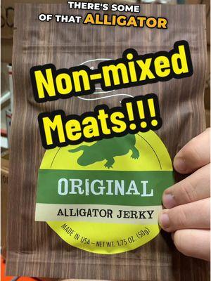 Replying to @just_another_shy_shark Is it mixed? Absolutely not! Check it out in our TikTok shop!!!!  #jerky #aligator #gator #gatormeat #savorysnacks 