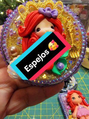 🧜‍♀️✨️ Espejos de Bolsillo ✨️🧜‍♀️ #fyp #fypシ #moñosparaniñas #bowsforsale #mirrors #sirena #ariel #handmade