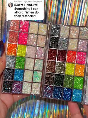 Replying to @Legazon Across the Glitterverse Mini Glitter Palette RESTOCK!!! ✨ #glitter #glitters #glittermakeup #glittergel #glittereyeshadow #glitterpalette #bodyglitter #sparkle #slayfirecosmetics #slayfire #SmallBusiness 