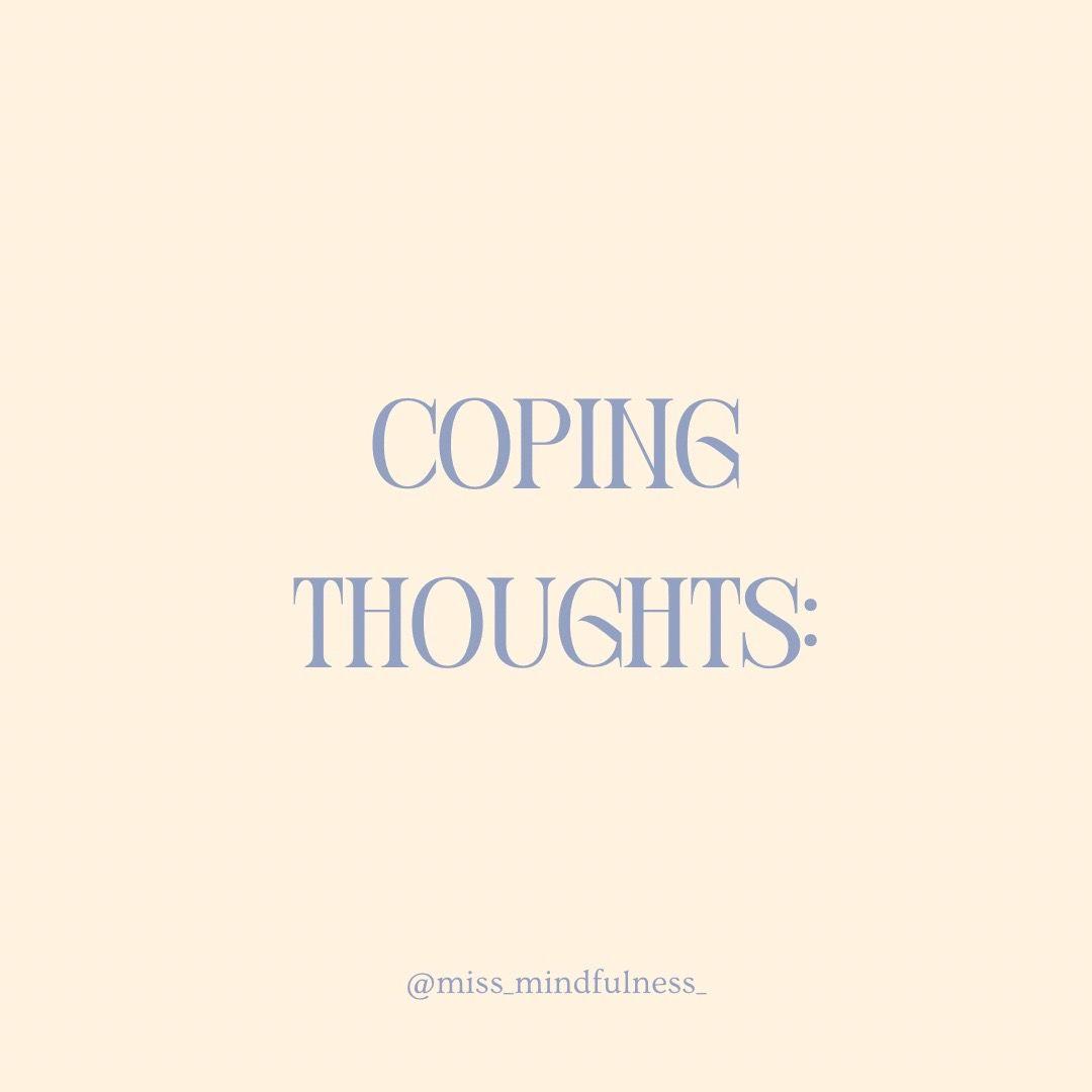 Coping Thoughts like these can help reframe negative thinking patterns and build resilience during challenging moments.       #mentalhealthmatters # #EndTheStigma #MentalHealthAwareness #YouAreNotAlone #SelfCareIsHealthCare #MindfulnessMatters #EmotionalWellness #HealingJourney #copingmechanism #copingstrategies #PositiveVibesOnly #DailyAffirmations #SelfLoveClub #PersonalGrowth #KeepGoing #YouGotThis #MindfulLiving #InnerPeace #GrowthMindset #MentalStrength #SelfCareDaily #TakeCareOfYourself 