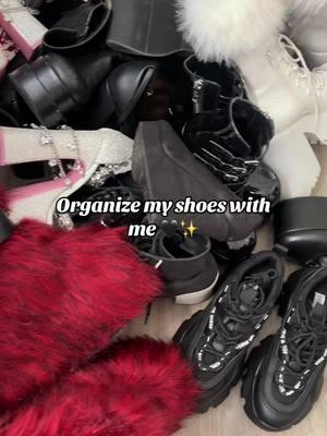 Organize my shoes with me 🥹🖤✨ #altshoes #gothshoes #boots #heels 