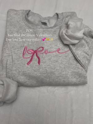 The cutest Valentines Day embroidered  sweatshirt 💕❤️🩷🫶✨ #fyp #smallbusinesstiktok #ValentinesDay #valentinesdaysweater #valentinesdaytok #catsoftiktok #cat #catslovers #catsweatshirt #valentinesdaysweatshirt