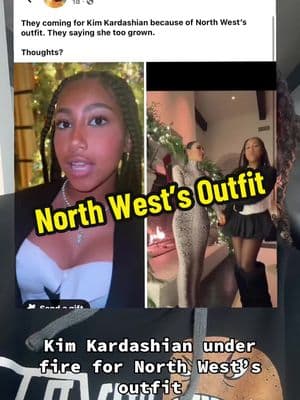 Kim Kardashian under fire for North Wests’s Christmas outfit. #kimkardashian #northwest #thekardashians #christmas #viral #fenamterra #greenscreensticker 