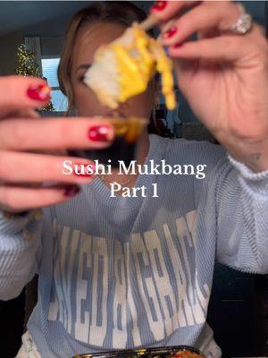 Part 1 Sushi Mukbang #sushi #sushilover #asmrfood #mukbang #eel #shrimp #kani #yum #fy #fyp #fypシ 