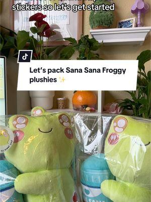 This order is for Nicholas! 🐸💚 Thank you for your order ✨ I hope Sana Sana Froggy and these stickers bring you a smile✨ #sanasanafroggy #bunnycatstudio #packingorders #plushies #plushiesoftiktok #SmallBusiness #plushiecollection #cutegifts #comfortplushie #stuffedanimals #frog #kawaiiart  