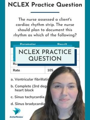 It's time for another practice question with Rachel at Archer Review! Let us know in the comments if you got this one right! 💬 Remember - we have thousands of practice questions like this to get you NCLEX-ready! 🤩  Right now you can get 15% off the Sure Pass Combo with the holiday coupon code ARCHERCARES 🙌😉 #nclexrn #nursingstudents #nclexquestionoftheday #nclexquestions #nclexprep #nclextips