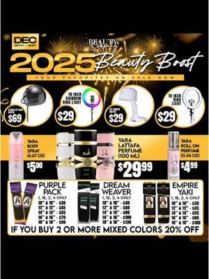 ✨‼️NEW YEAR NEW SALES‼️✨ ‼️2025 BEAUTY BOOST ‼️ YOUR FAVORITES ON SALE NOW‼️ ⏰ DEC 26th - DEC 31st⏰ 💲SPEND LESS SLAY MORE💲 ‼️DONT MISS OUT‼️ Sale Valid At All Locations  📍3250 Austin Peay Hwy (Memphis, TN) 📍5333 Winchester Rd (Memphis, TN) 📍4259 Elvis Presley Blvd (Memphis, TN) 📍4202 Hacks Cross Rd Ste #109 (Memphis, TN) 📍2685 S Perkins (Memphis, TN) 📍860 S. State St (Clarksdale, MS) 📍215 Broadway Dr Ste #30 (Hattiesburg, MS) 📍2342 Highway US-82 (Greenwood, MS)