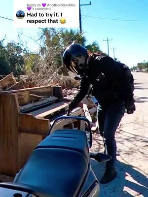 Replying to @💜 Anotherbikerbbe 💜 I was like Ray Charles 😉 Happy Friday, have an amazing weekend y’all 💚🤙 #trerackscity #husqvarnasvartpilen401 #suwannee #florida #nomad #travel #wreckage #biktok #adventure #motorcycle 