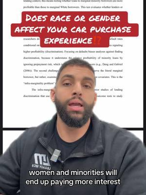 Race and gender do factor in to your car purchase. At the end of the day it’s about numbers and data. Let’s use the data to better our selves!#greenscreen #cars #fyp #cardealer #credit #carbuying #carshopping #discrimination #equality #carfinance #dealership #dealershiptiktok 