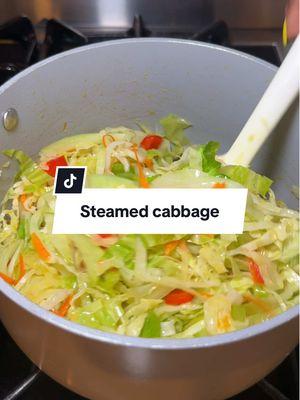 Steamed cabbage recipe ♥️ #creatorsearchinsights #jamaicanfood #jamaicantiktok #dinner #breakfast #lunch #steamedcabbage 