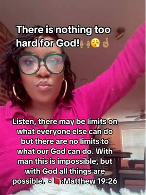 Listen, I don’t know what you’re facing right now but I know one thing, there is nothing too hard for God!! He’s able to do the impossible!🙌🏽🙌🏽 What’s in front of you might seem impossible but it’s possible with God! #Amen  • • • • • • • • • • • • • • • • • • • • • • • • • #Amen #hope #Trending #inspiration #faith #ContentCreator #Christianliving #Trend #Foryoupage #blackchristiantiktok #Foryoupage #worship #blackchristiantiktok #encouragement #nsppd7amfireprayers #Christian #christiantiktok #worship #jesuslovesyou #encouragement #Church #churchtiktok #fypシ゚viral #motivation #JesusTok #GodTok #nsppd7amfireprayers 