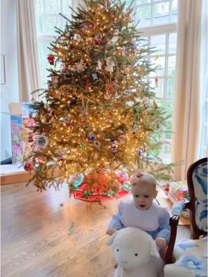 Little baby Christmas magic🤭✨🐑🎄  #rockinghorse #lamb #tree #christmas #christmastree #toddlersoftiktok #christmasmagic #sweet #babygirl 