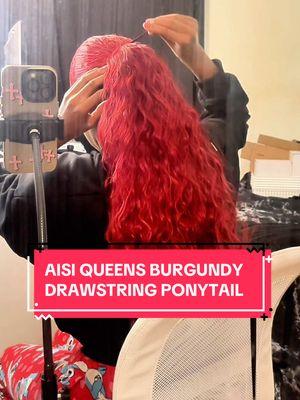 Drawstring Ponytail from @AISI HAIR BEAUTY 🔥 They offer a variety of colors, easy to install, very secure, and not to mention soft to the touch 😍  #aisiqueens #aisihair #drawstringponytail #redhaircolor #redhairdye #quickhairstyle #synthetichair #ponytailhairstyle 