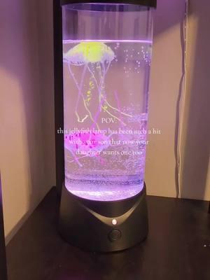 I got this for my neurospicy toddler in hopes to use it as one of our tools to calm down & he absolutely loves it! Now my daughter wants one too because it's "so pretty" 🪼💖 #jellyfishlamp #moodlamp #toddlermomsoftiktok #TikTokShop 