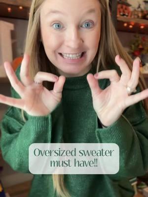 I will never say no to an oversized sweater💚💚 #madisonandmallory #oversizedsweater #sweaterweather #winterfashion #fallfashion #cozysweater #wintermusthaves #winterclothes #womenssweater #sweaters #sweaterseason 