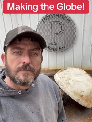 Making the Globe! #purviancemetalart #fyp #metalwork #metal #welding #firepit #plasmacutting #handcut #landscapedesign #landscape #backyard #patio #camping #globe 